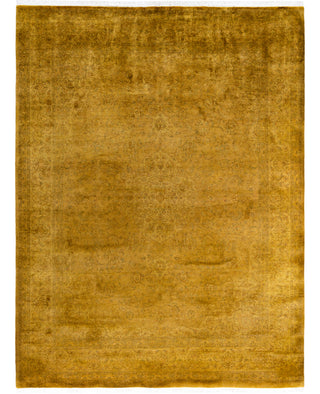 Contemporary Overdyed Wool Hand Knotted Gold Area Rug 8' 1" x 10' 5"