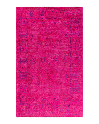 Contemporary Overyed Wool Hand Knotted Gold Area Rug 5' 1" x 7' 10"