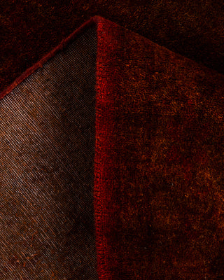 Contemporary Hand-Knotted Overdyed Brown Area Rug 3' 2" x 5' 8"