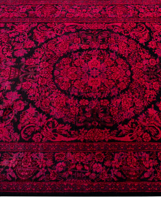 Contemporary Overdyed Wool Hand Knotted Pink Area Rug 3' 1" x 5' 4"
