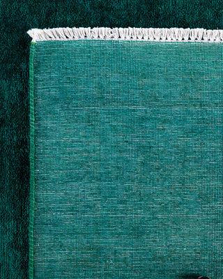 Contemporary Hand-Knotted Overdyed Green Area Rug 9' 2" x 12' 2"