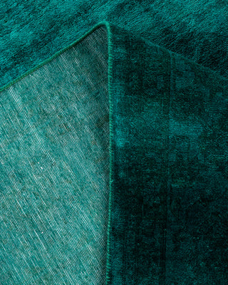 Contemporary Hand-Knotted Overdyed Green Area Rug 9' 2" x 12' 2"