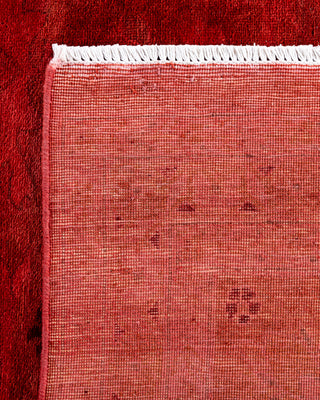 Contemporary Hand-Knotted Overdyed Red Area Rug 9' 2" x 11' 10"