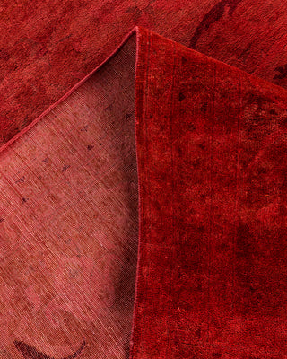 Contemporary Hand-Knotted Overdyed Red Area Rug 9' 2" x 11' 10"