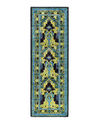 Arts & Crafts, One-of-a-Kind Hand-Knotted Runner Rug - Black, 2' 7" x 7' 10"