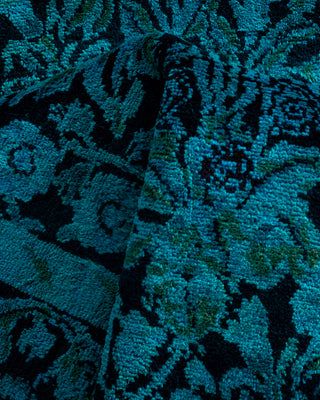 Contemporary Hand-Knotted Overdyed Black Area Rug 3' 2" x 5' 0"