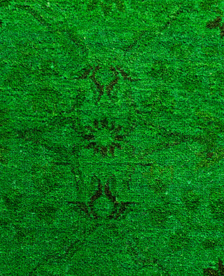 Contemporary Overdyed Wool Hand Knotted Green Area Rug 3' 3" x 5' 3"