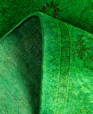 Contemporary Overdyed Wool Hand Knotted Green Area Rug 3' 3" x 5' 3"