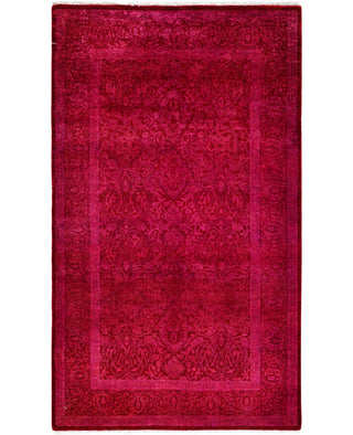 Contemporary Overdyed Wool Hand Knotted Purple Area Rug 3' 2" x 5' 4"