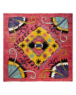 Modern, One-of-a-Kind Hand-Knotted Area Rug - Multi, 6' 4" x 6' 5"