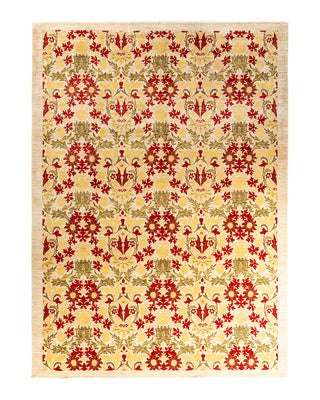 Arts & Crafts, One-of-a-Kind Hand-Knotted Area Rug - Ivory, 8' 8" x 11' 10"