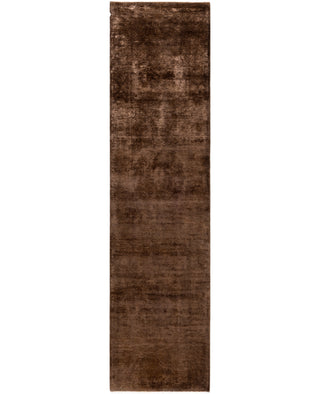 Contemporary Overdyed Wool Hand Knotted Brown Runner 2' 6" x 10' 0"