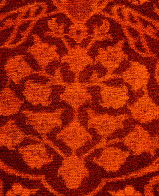 Contemporary Overdyed Wool Hand Knotted Orange Area Rug 3' 2" x 4' 10"