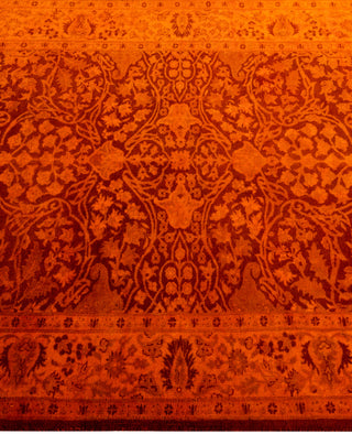 Contemporary Overdyed Wool Hand Knotted Orange Area Rug 3' 2" x 4' 10"