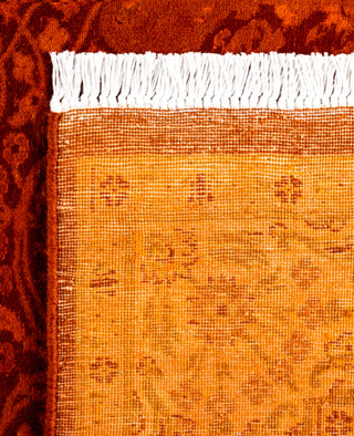 Contemporary Overdyed Wool Hand Knotted Orange Area Rug 3' 2" x 4' 10"