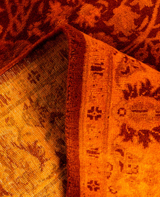 Contemporary Overdyed Wool Hand Knotted Orange Area Rug 3' 2" x 4' 10"