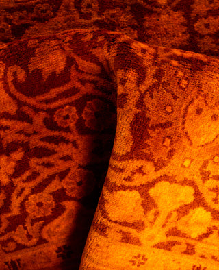 Contemporary Overdyed Wool Hand Knotted Orange Area Rug 3' 2" x 4' 10"