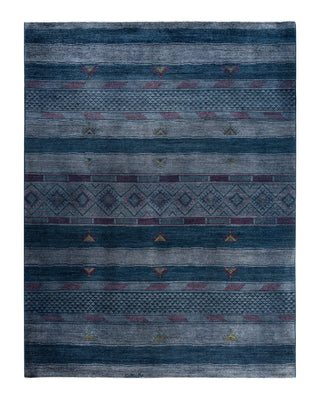 Modern, One-of-a-Kind Hand-Knotted Area Rug - Gray, 9' 1" x 11' 10"