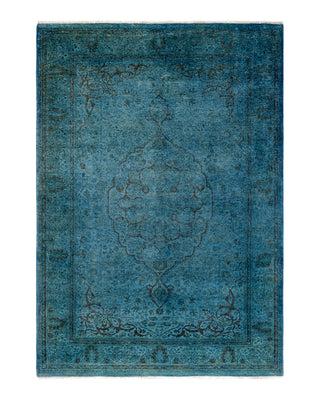 Modern Fine Vibrance Blue Area Rug 4' 2" x 6' 1"