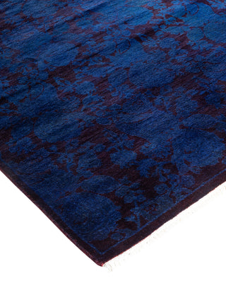 Modern Overdyed Hand Knotted Wool Purple Area Rug 2' 8" x 18' 10"