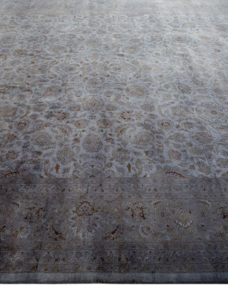 Contemporary Hand Knotted Overdyed Gray Area Rug 9' 3" x 11' 10"