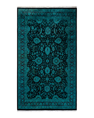 Contemporary Fine Vibrance Black Wool Area Rug 3' 10" x 6' 5"