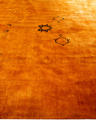 Contemporary Hand Knotted  Yellow Area Rug 8' 10" x 11' 10"