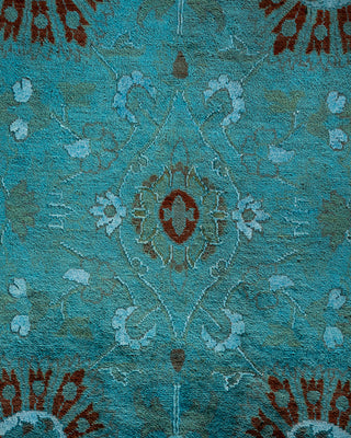 Contemporary Hand Knotted Overdyed Blue Area Rug 9' 2" x 12' 5"