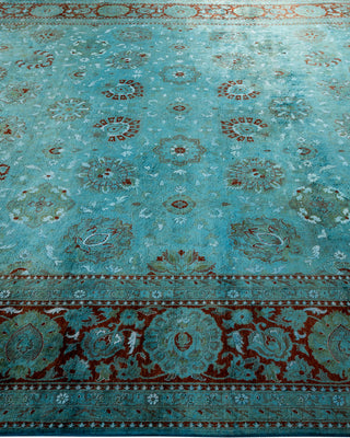 Contemporary Hand Knotted Overdyed Blue Area Rug 9' 2" x 12' 5"