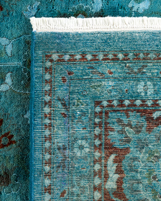 Contemporary Hand Knotted Overdyed Blue Area Rug 9' 2" x 12' 5"