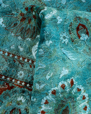 Contemporary Hand Knotted Overdyed Blue Area Rug 9' 2" x 12' 5"