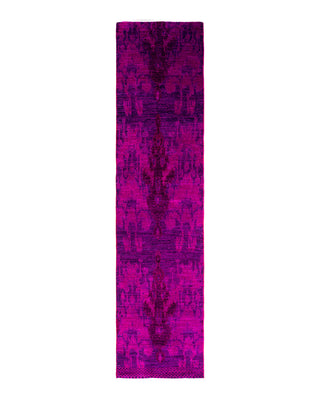 Modern, One-of-a-Kind Hand-Knotted Runner Rug - Pink, 2' 6" x 10' 3"