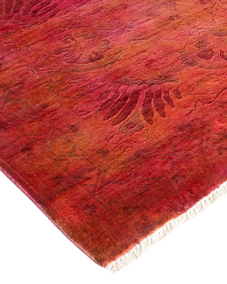Modern Overdyed Hand Knotted Wool Orange Area Rug 10' 4" x 13' 6"
