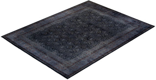 Modern Overdyed Hand Knotted Wool Black Area Rug 10' 3" x 13' 8"