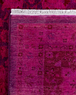 Contemporary Hand-Knotted Overdyed Purple Area Rug 9' 5" x 12' 3"