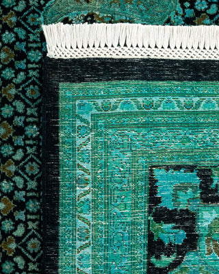 Contemporary Hand Knotted Overdyed Green Area Rug 9' 0" x 12' 2"