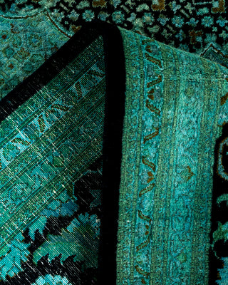 Contemporary Hand Knotted Overdyed Green Area Rug 9' 0" x 12' 2"