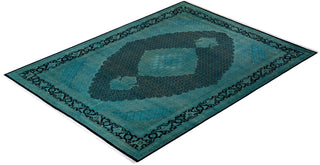 Contemporary Hand Knotted Overdyed Green Area Rug 9' 0" x 12' 2"