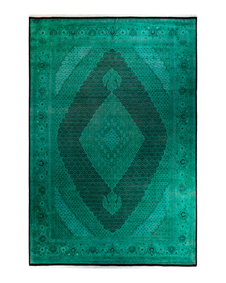 Contemporary Fine Vibrance Green Wool Area Rug 9' 10" x 14' 8"