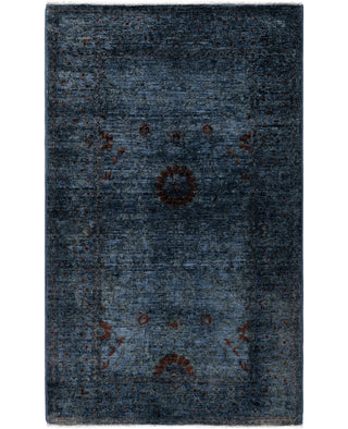 Contemporary Overdyed Wool Hand Knotted Char Area Rug 3' 0" x 5' 2"