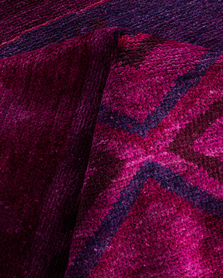 Modern, One-of-a-Kind Hand-Knotted Area Rug  - Pink, 9' 1" x 12' 5"