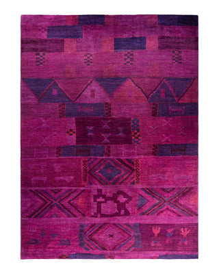 Modern, One-of-a-Kind Hand-Knotted Area Rug - Pink, 9' 1" x 12' 5"