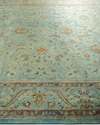 Contemporary Hand-Knotted Overdyed Blue Area Rug 9' 2" x 12' 6"