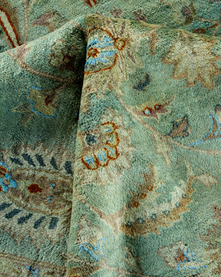 Contemporary Hand-Knotted Overdyed Blue Area Rug 9' 2" x 12' 6"