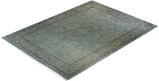 Contemporary Hand-Knotted Overdyed Blue Area Rug 9' 2" x 12' 6"
