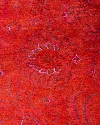 Contemporary Hand-Knotted Overdyed Orange Area Rug 9' 2" x 12' 4"
