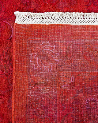 Contemporary Hand-Knotted Overdyed Orange Area Rug 9' 2" x 12' 4"