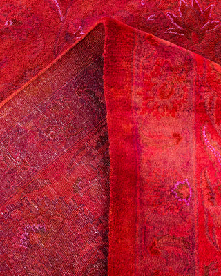 Contemporary Hand-Knotted Overdyed Orange Area Rug 9' 2" x 12' 4"