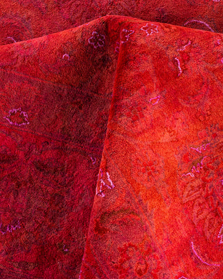 Contemporary Hand-Knotted Overdyed Orange Area Rug 9' 2" x 12' 4"