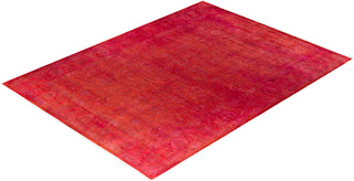 Contemporary Hand-Knotted Overdyed Orange Area Rug 9' 2" x 12' 4"